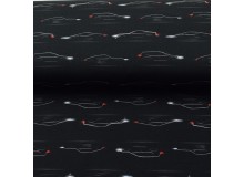 French Terry - Autos schwarz dezent